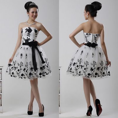 Buy > black and white short wedding dresses > in stock